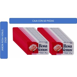 Rosa Venus Jabon Rosa Venus Caja C/60 Piezas De 25 Gr C/u