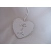 "Mr & Mrs" miniature white hanging plaque