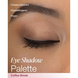 Mineral Fusion Eyeshadow Palette | Vegan Eye Makeup with Matte, Satin, and Shimmer Finishes | Natural, Lightweight Formula (Coffee Break)