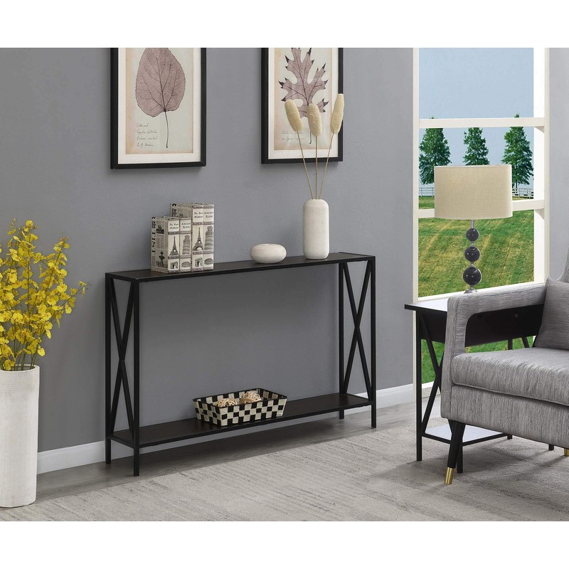 Convenience Concepts Tucson Console Table with Shelf, Espresso/Black