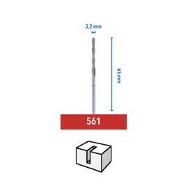 Dremel 561 Multi Purpose Spiral Cutting Bit Multipack, 3 Cutting Bits with 3.2 mm Cutting Diameter for Cutting Wood, Plastic, Drywall, Soft Metal, Aerated Concrete, Ceramic and Brick