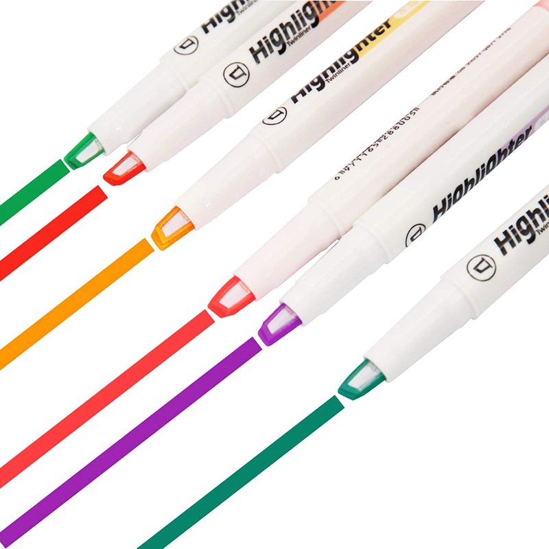 AOMAYLL Highlighter, Double Ended, Visible Highlighters, Wide and Fine Tips,