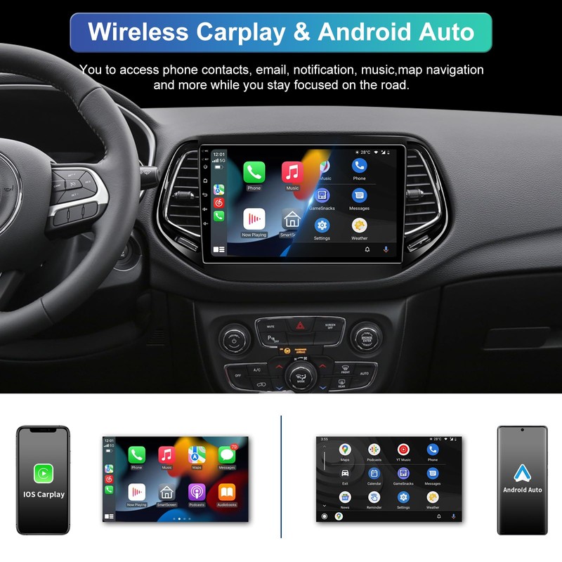 5GWiFi Upgrade 4GB+32GB Android 13 Car Radio Stereo for Jeep