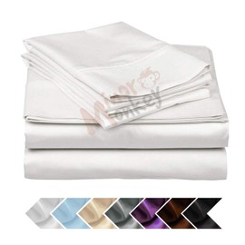 Minor Monkey Egyptian Cotton 1000 Thread Count 4 PC Solid Bed Sheet Set True Luxury Hotel Collection Fits Up to 17 Inches Deep Pocket (Cal-King, White)