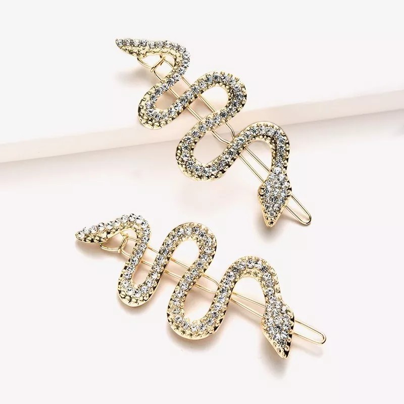 Nanysfashion 2 Broches Pasador Para Cabello Serpiente Cristal Austriaco