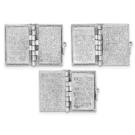 Gem And Harmony Sterling Silver Lords Prayer Bible Charm Pendant Necklace with Chain