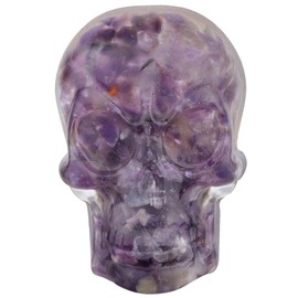 Amogeeli 4Pcs Skull Crystal Resin Brass Knobs with Screws, Decorative Handle Knobs for Closet Drawer