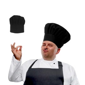 Extra Large Chefs Hat Similar to Hat Size XL, XXL, 7 1/2 or up, Black, 1PK
