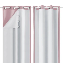 Simplebrand 100% Blackout Curtain Liner for Bedroom, Thermal Insulated Blackout Liners for 63 Inch Behind Curtains, 2 Liners Per Set with 14 Pieces Rings, Each 40" W x 58" L, Greyish White