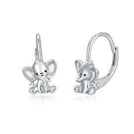 Sterling Silver Elephant Hoop Earrings Elephant Gifts Elephant Jewelry for Women Hypoallergenic Earrings