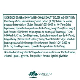 Genestra Brands - Meno-gen - Raspberry, Mugo Pine, and Lingonberry Herbal Supplement - 15 ml Liquid