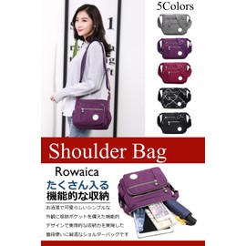 Rowaica Women's Crossbody Shoulder Bag, Lightweight, Nylon, Compact, gray