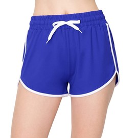 ALWAYS - Pantalones cortos de yoga para mujer, de 3 pulgadas, con control de abdomen suave, elásticos, con bolsillos, para entrenamiento, Sbhe166 / Royal Blue, XX-Large