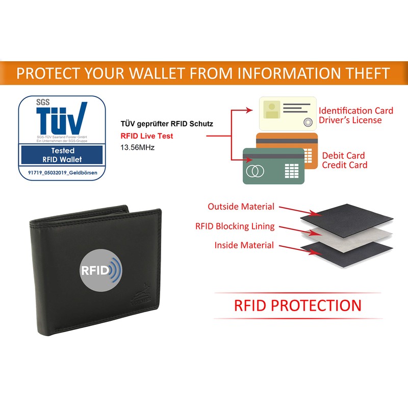 Fa.Volmer® VO19 men's leather wallet brown with RFID protection, real