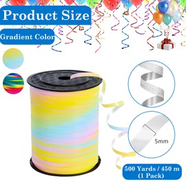 450m Geschenkband Pastellfarben 5mm Breit,Kräuselband Geschenkbänder Schleifenband Glitzer Ballonband Ringelband,Dekoband Weihnachten Neujahr Hochzeit Geburtstag Geschenkverpackung Ballonverschlüsse