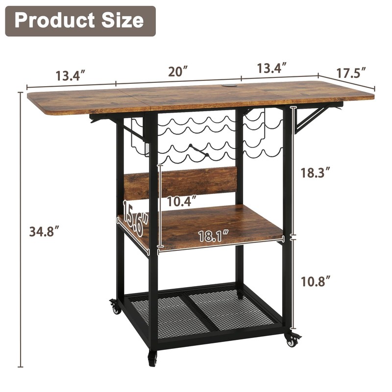 PUNCIA 3 Tier Movable Heat Press Table with Vinyl Roll