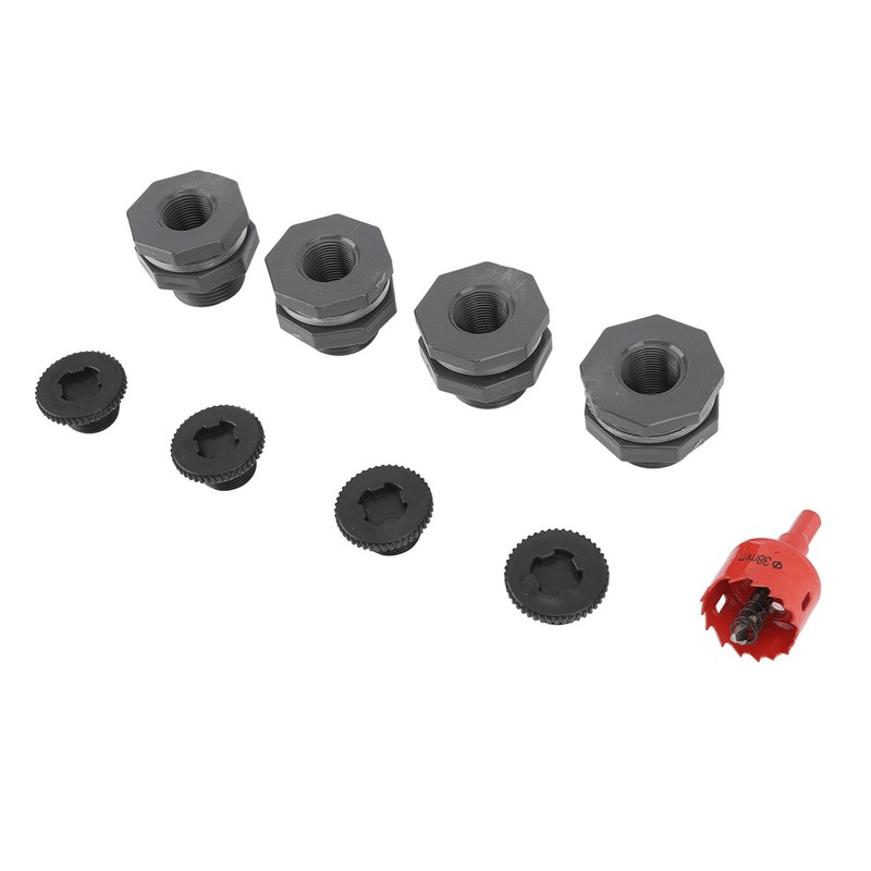 3/4 Inch Rain Barrel Bulkhead Fitting Kit with Plugs Hole