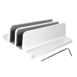 ABOOFAN Vertical Laptop Stand Aluminum Alloy Bracket for Desk Ergonomic Design for Space-Saving Storage Compatible with Laptops and Tablets Durable and Lightweight for Office Use