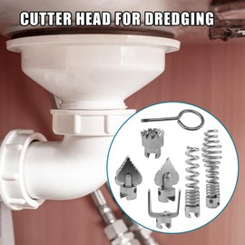 Juego de cabezal de corte combinado para limpiador de drenaje, máquina de dragado de tuberías de 16 mm, cabezal de corte para dragado, herramienta de limpieza de línea de drenaje de acero al manganeso, herramientas de cabezal de corte para barrenas de dr
