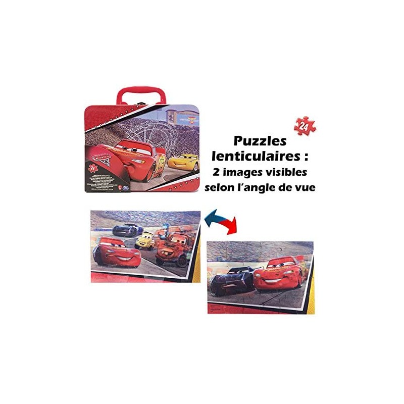 Cardinal – 6035603 Large Metal Case 3 Cars 2 Puzzles