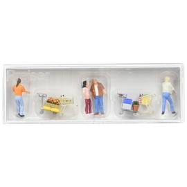 Preiser 10722 Shoppers with Shopping Carts Package(4) HO Model Figure