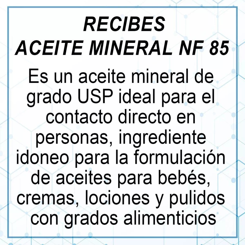 GICL Aceite Mineral Grado Alimenticio 20 Litros 85 Nf Sin