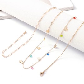 Zookey Boho Waist Chain Colorful Flower Belly Chain Summer Beach Body Chain Jewellery for Women and Girls