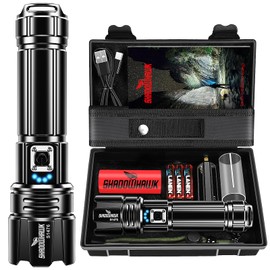 Flashlight 20000 High Lumens Rechargeable - 30W Super Bright LED Flash Light | 5000ft Beam & 12H Long Lasting USB C High Powered Handheld Police Flashlight for Home, Camping, Hiking, Emergency