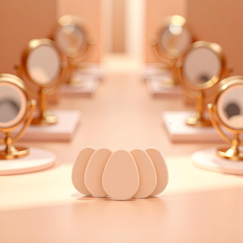 5 Pcs Beige Smooth Makeup Sponge Blender Flawless Foundation Powder