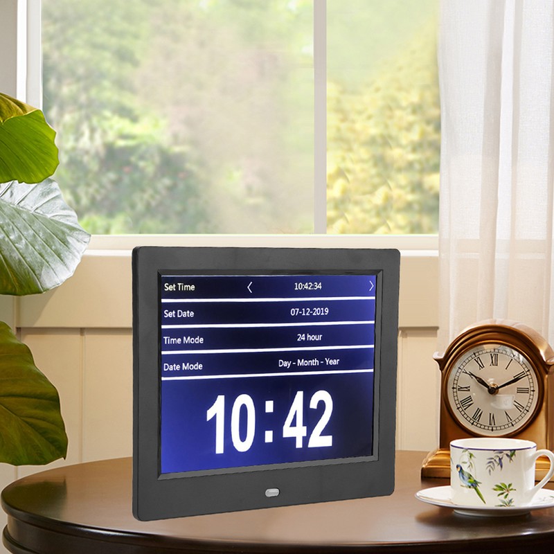 XCLT-808 8 Inch Desktop Electronic Clock Calendar Alarm Digital Photo