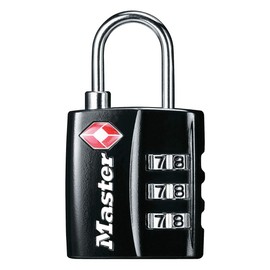 Master Lock 4680EURDBLK Combination Travel Padlock TSA Certified, Black, 5,5 x 3 x 2,6 cm