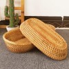 i-lan Large Size Handmand Oval Bread Serving Basket, Natural Rattan