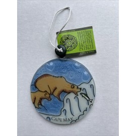 Handmade Cape May Bear NJ New Jersey Fused Glass Art Sun Catcher Handmade in Ecuador