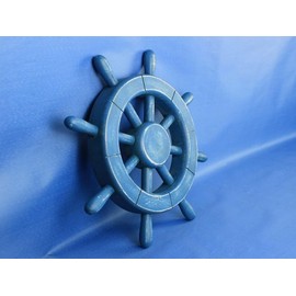 Handcrafted Model Ships Rustic All Light Blue Ship Wheel 12" - Ship Wheel Decoration - Beach Theme