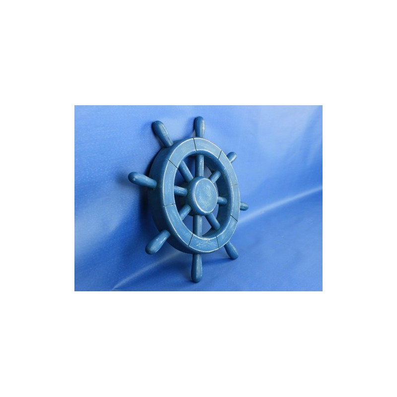 Handcrafted Model Ships Rustic All Light Blue Ship Wheel 12"