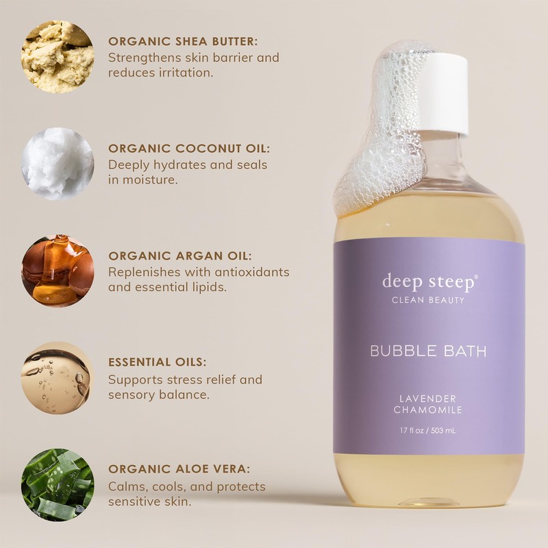 Deep Steep Bubble Bath, Honey Blossom 17 oz (Pack of