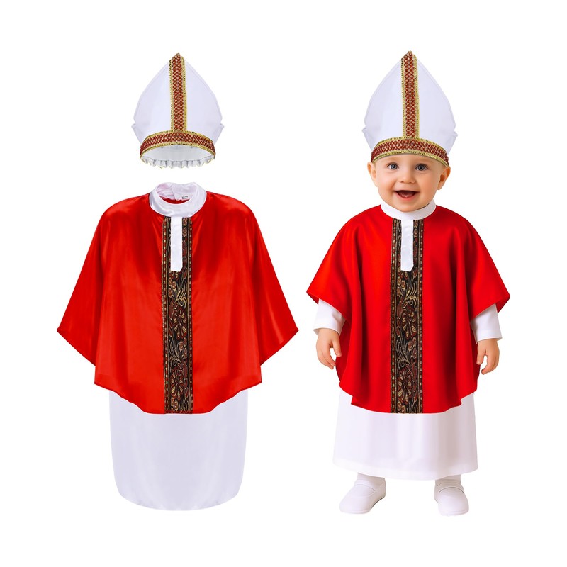 Maiteenly 3 Pcs Halloween Pint Sized Pope Costume Infant Small