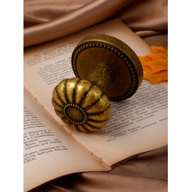 SORWDUERM Antique Brass Door Knob Dummy Door Knobs Interior Dummy Door Handle Single Sided Decorative,Zinc Alloy 1 Pack