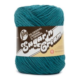 Lily Sugar 'n Cream Solids 100% Cotton Yarn, 2.5 oz. Ball •• #1133 Teal ••