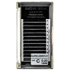 DESIRES LASHES By EMILYSTORES Ellipse Eyelashes 0.20mm Thickness C Curl Length 15mm Flat Lashes Extensions Individual Volume So-Soft For eyelash Extension(Ellipse,Flat 0.20,C,15mm)