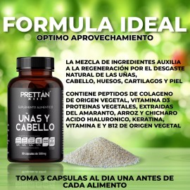 Suplemento Con Nutrientes Para Uñas Y Cabello 500mg Prettan