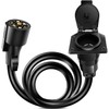 Nilight - 50050R 7-Way Trailer Plug Socket Extension Cable 3FT