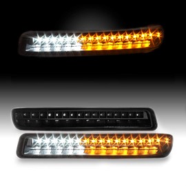 AKKON - For 1999-06 GMC Sierra 1500 2500HD 3500HD | 2000-06 YUKON | XL 1500 | 2500 Black LED Bumper Lights Pair