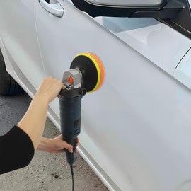 Car Buffer Polisher 7 Variable Speeds Car Polisher Machine with Pads and Sandpapers Handhold Grinding Waxing Polishing Machine for Cars Floors Tiles Furniture Walls Glass, 500-3300rpm (Blue)