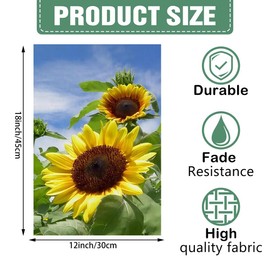 DMERBYL Summer Garden Flag 12x18 Inch Vertical Double Sided Realistic Sunflower Outside Burlap Small Seasonal Floral Yard Decoration