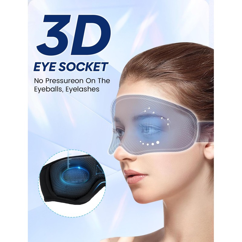 Bluetooth Sleep Mask with Headphones, 3D Bluetooth Eye Mask for