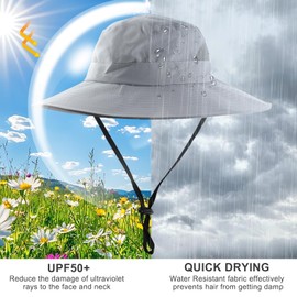 MSIHEY Women's Sun Hat with Ponytail Hole Breathable Foldable Bucket Hat UV Protection Outdoor Dark Grey (DE/NL/SE/PL, Numeric Height, 54.0 cm, Light Grey), lightgrey