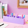 Jetec Acrylic Pen Holder 6 Compartments Pencil Holder Stationery Organizer