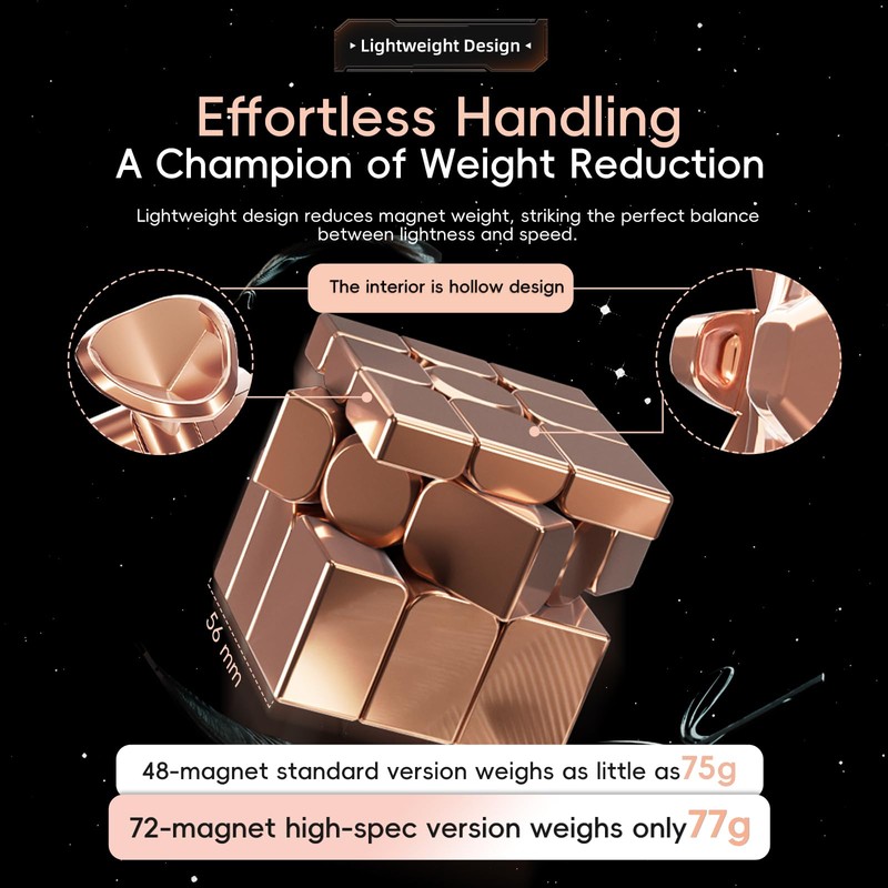 Moyu Mirror Cube 3x3 Speedcube Magnetic Stickerless, 3D Puzzle Cube