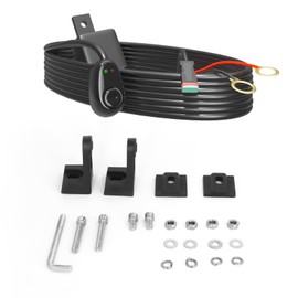 Firehawk LED Light Bar Replacement Kit, 1PC 12V Wiring Harness Kit-2 Leads, Adjustable Bracket